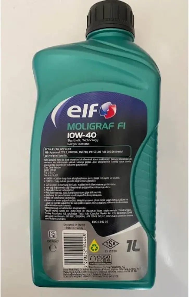 Elf Moligraf FI 10W-40 1 Litre Motor Yağı ( Üretim Yılı: 2021 )