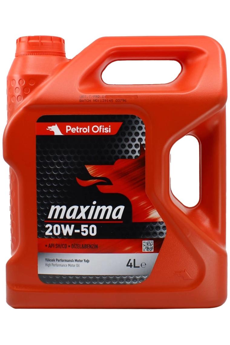 Petrol Ofisi Maxima 20W-50 4 Litre Motor Yağı ( Üretim Yılı :2023 )