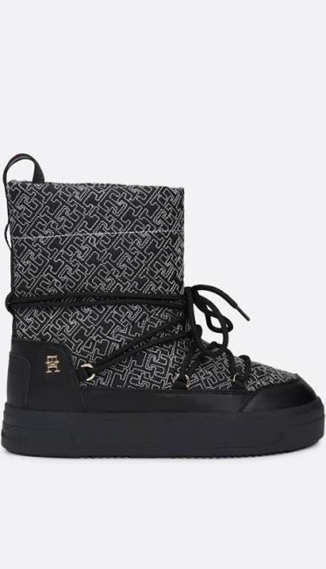 Tommy Hilfiger Monogramlı Kar Botu Kadın Kar Botu FW0FW08430 Bds