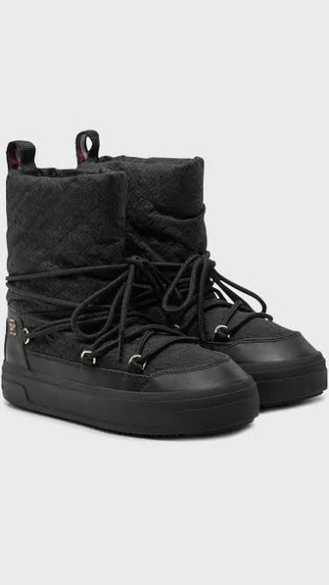 Tommy Hilfiger Monogramlı Kar Botu Kadın Kar Botu FW0FW08430 Bds