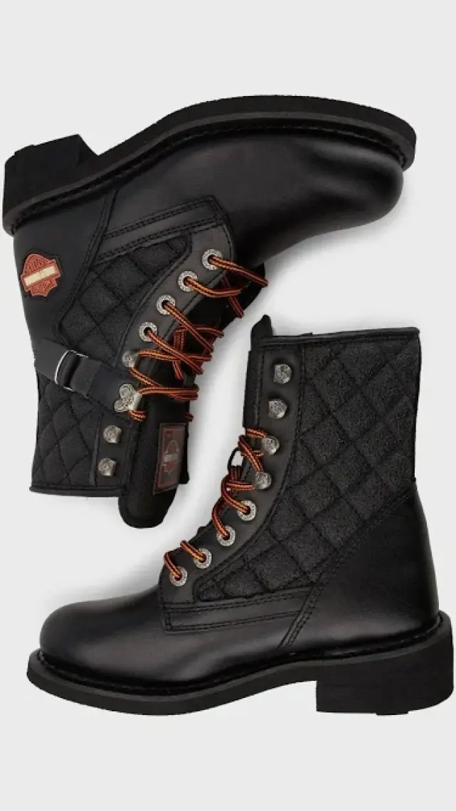 Harley Davidson New Worker Kadın Siyah Deri Bot