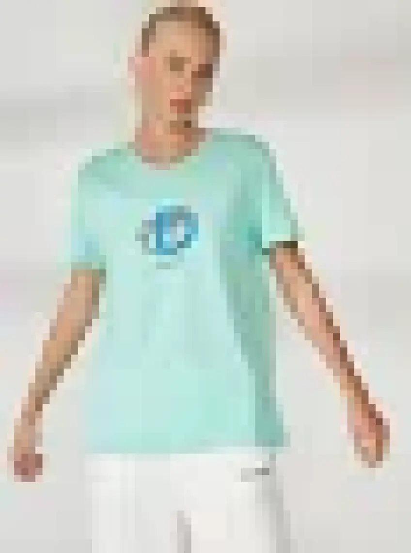 Discovery Expedition Bisiklet Yaka Baskılı Mint Kadın T-Shirt W-MERCAX