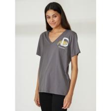 Discovery Expedition V Yaka Baskılı Antrasit Kadın T-Shirt W-MERCAN