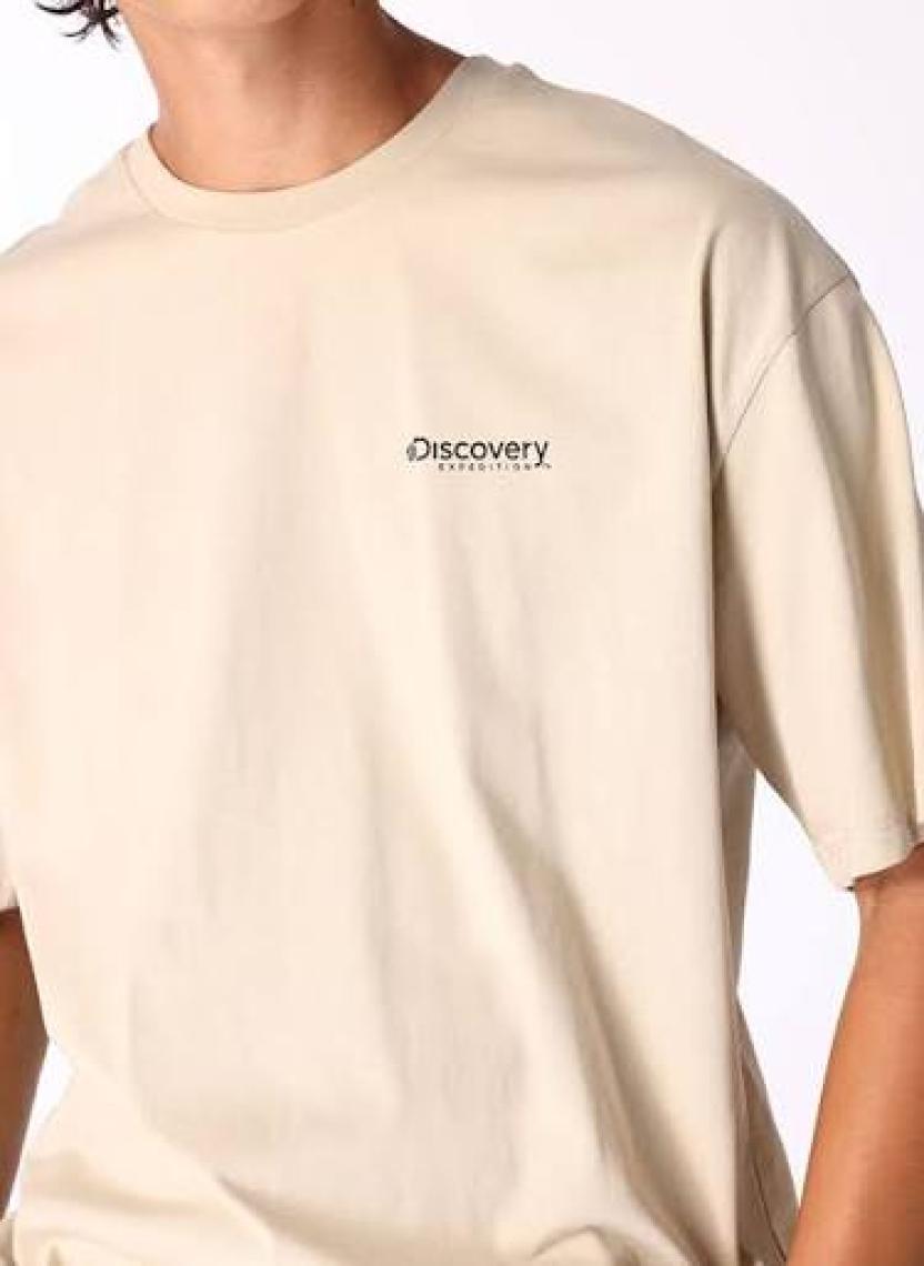 Discovery Expedition Bej Erkek Bisiklet Yaka Loose Fit T-Shirt D4SM-TST3257