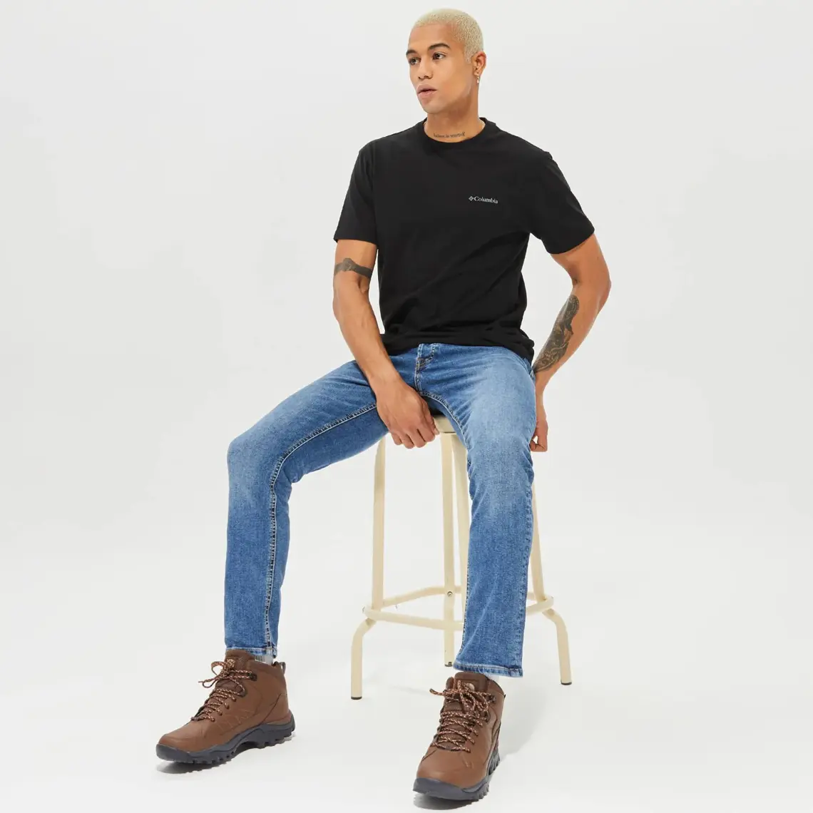 Columbia Cs0282 Csc M Basic Sm Logo Brushed Ss Tee Erkek T-Shirt