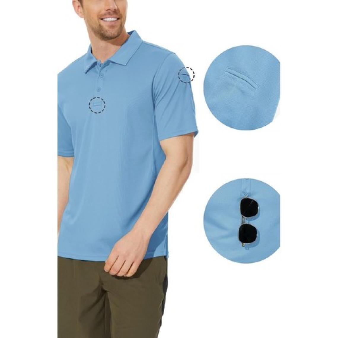 Ghassy Co. Erkek Taktik Polo Yaka Gömlek Hızlı Kuruma Nem Emici Performans Pique Jersey Golf T-Shirt