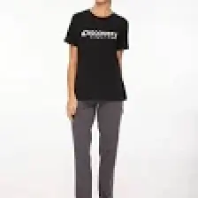 Discovery Expedition Siyah Kadın Bisiklet Yaka Baskılı T-Shirt D3WL-TST1