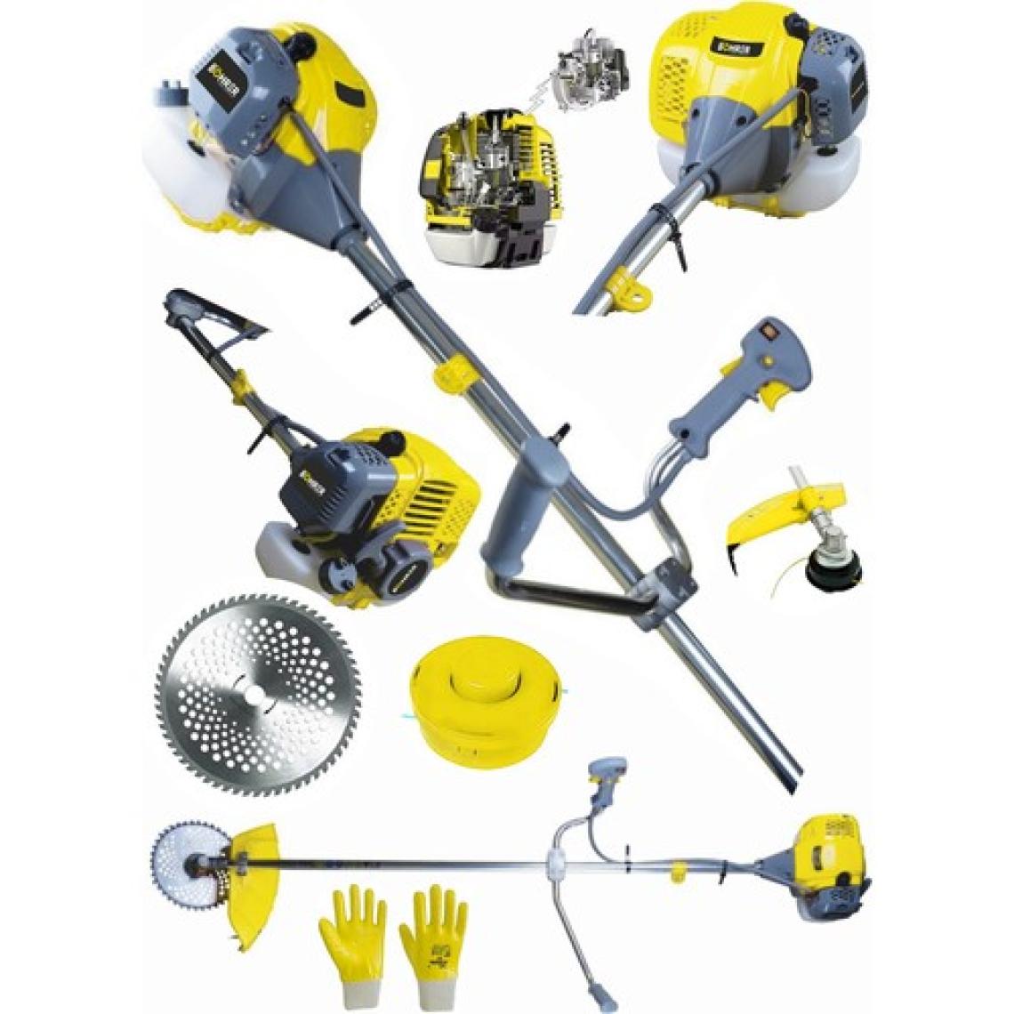 Böhrer 3.5 Hp Yan Tipi  Benzinli Ot Çalı Çim Biçme Makinesi Tırpanı + Eldiven