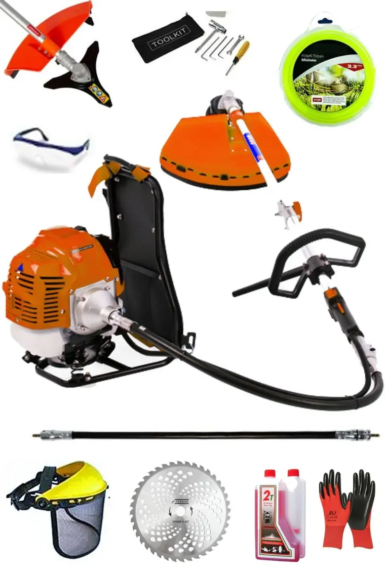 Deko Magnezyum Motor Benzinli Sırt Tipi Tırpan Makinesi Ot Çayır Çalı Kesme Tırpan Makinesi 7.9hp 63CC