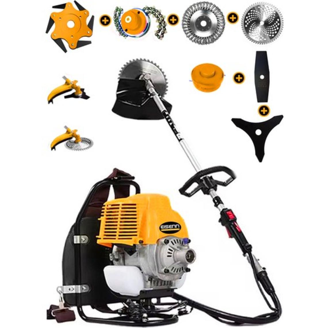 Eisenn Germany 7 In 1 Ms 9300 20 Hp Sırt Tipi Ot Çim Çalı Biçme Tırpan Makinası Isınmaz Motor