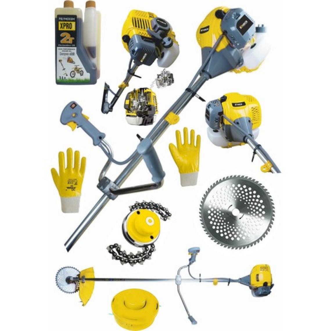 Böhrer 3.5hp Yan Tipi  Benzinli Ot Çalı Çim Biçme Makinesi Tırpanı +Canavar Başlık+Eldicen+2t Yağ