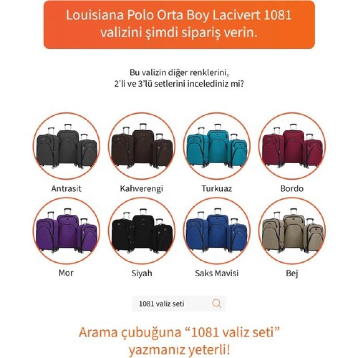 Orta Boy 4 Teker Kumaş Valiz Lacivert 1081