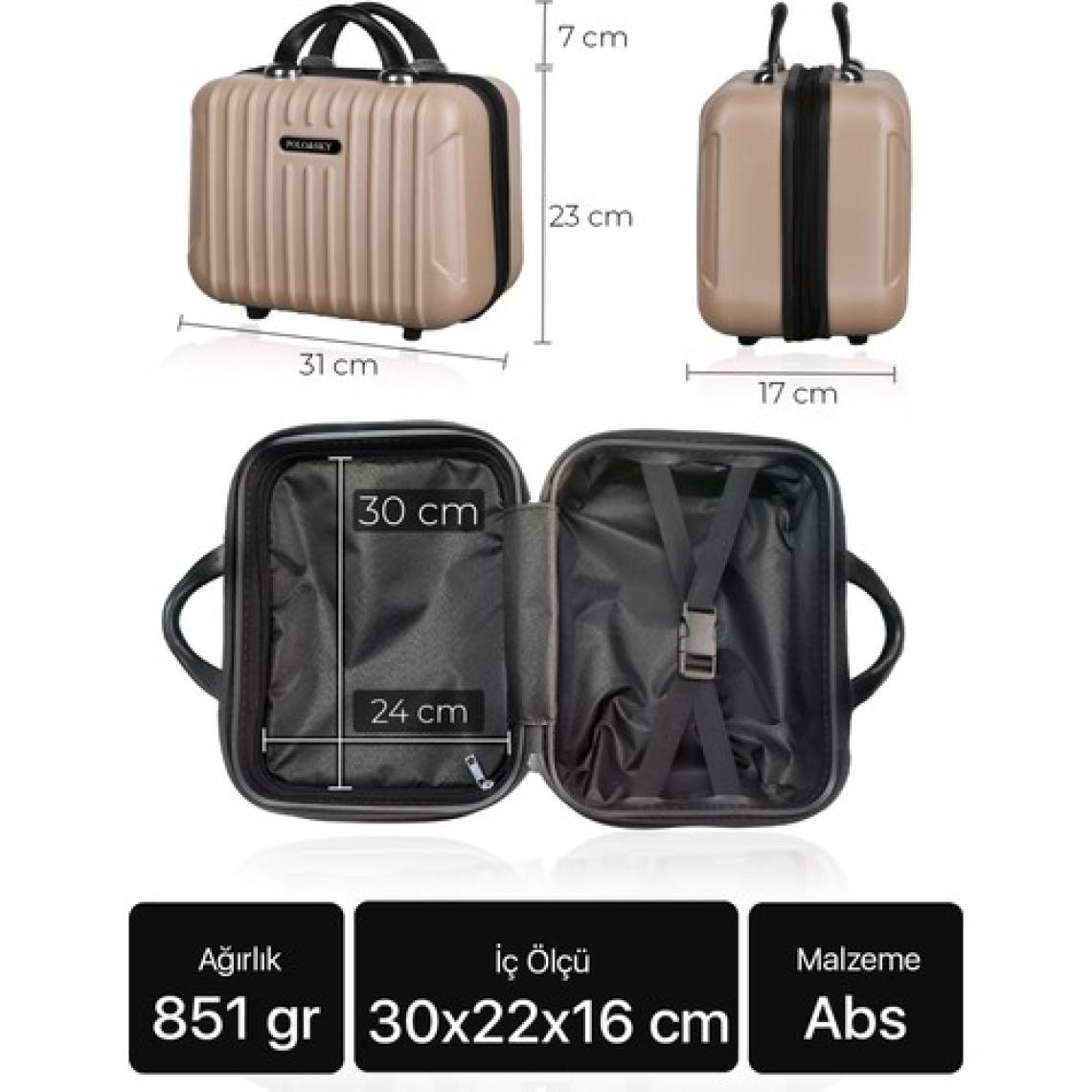 Polo&Sky Class Model Gold Renk Abs Makyaj Çantası El Valizi