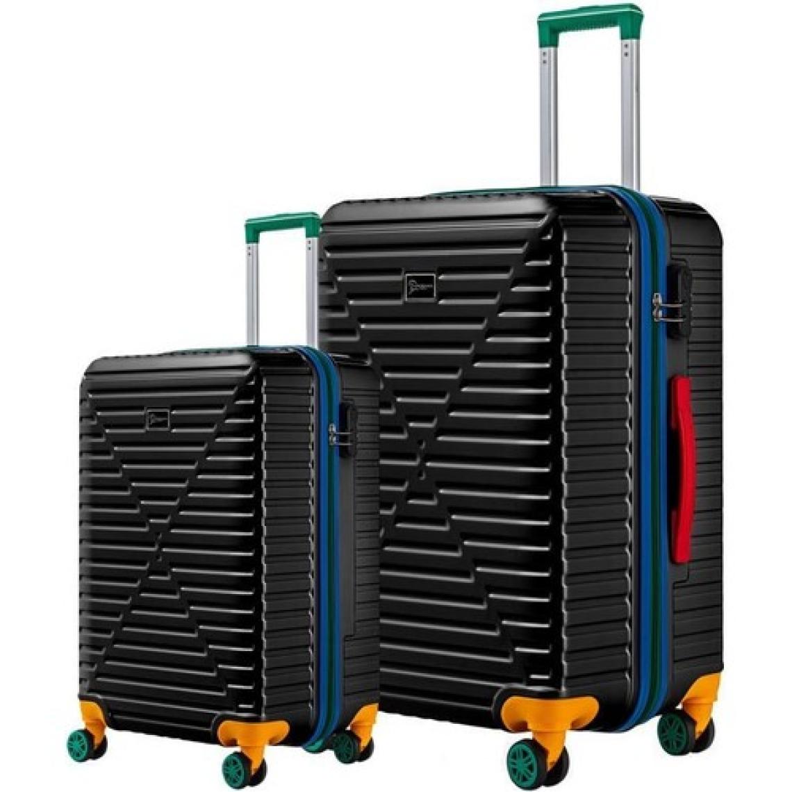 Orta Ve Kabin Boy 2'li Valiz Seti %100 Polikarbon Valiz 4x2 Teker Siyah 1088