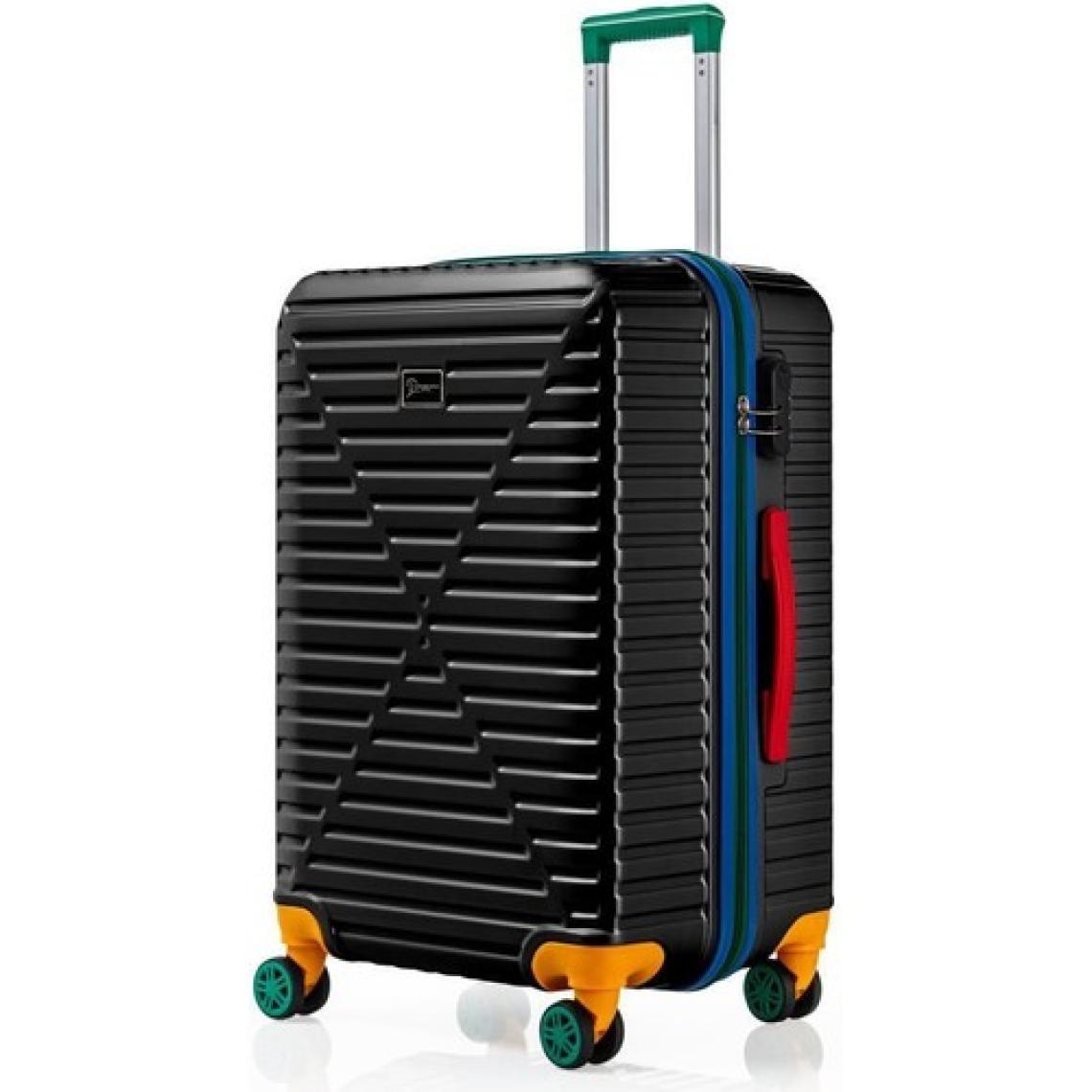 Orta Ve Kabin Boy 2'li Valiz Seti %100 Polikarbon Valiz 4x2 Teker Siyah 1088