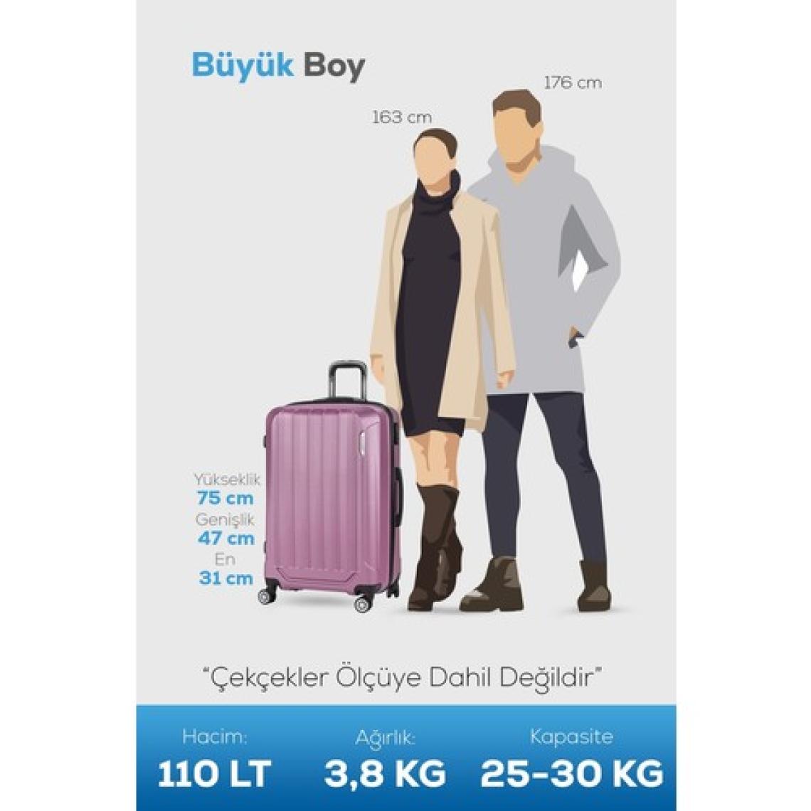 Polo&Sky Spring Model Gül Kurusu Renk Büyük Boy Valiz Bavul