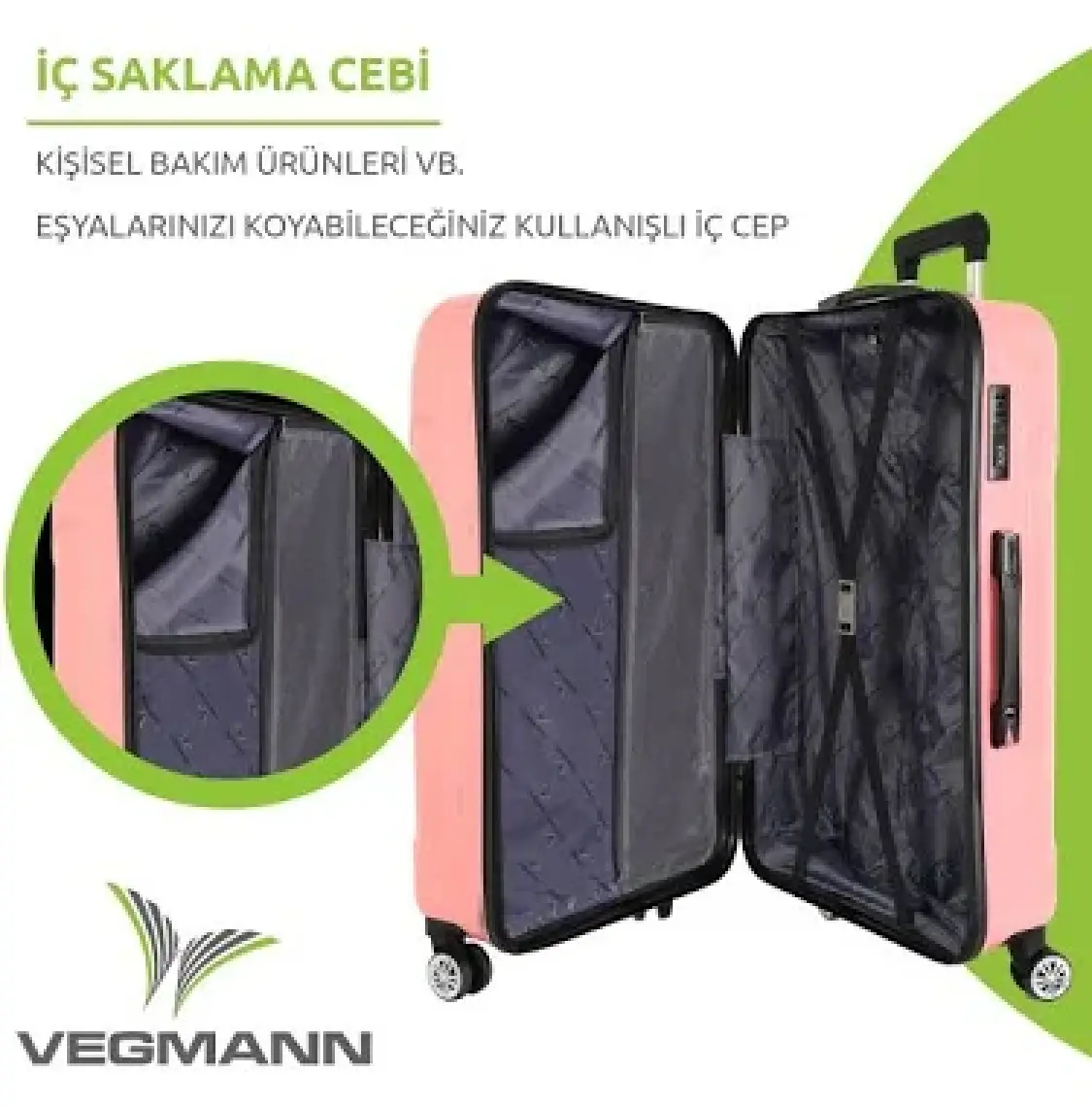 Vegmann Vela Pembe Orta Boy Valiz