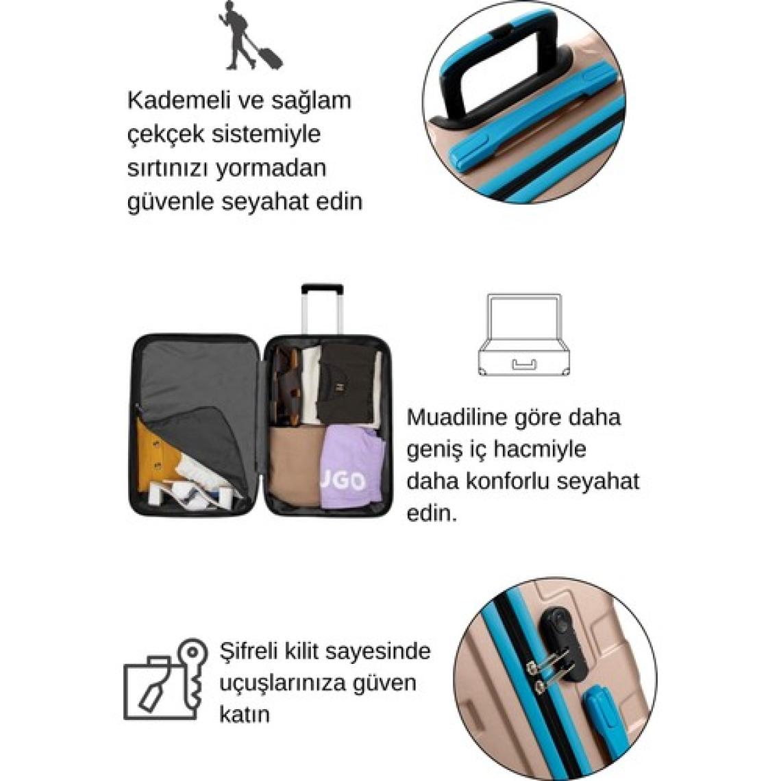 Kabin Boy Valiz 4x2 Teker Altın 1167