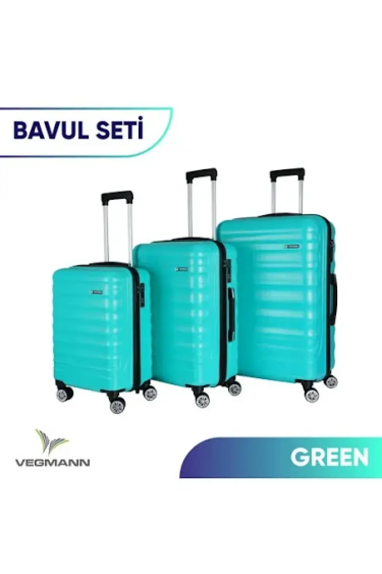 Vegmann Delphin Su Yeşili 3'lü Valiz Seti