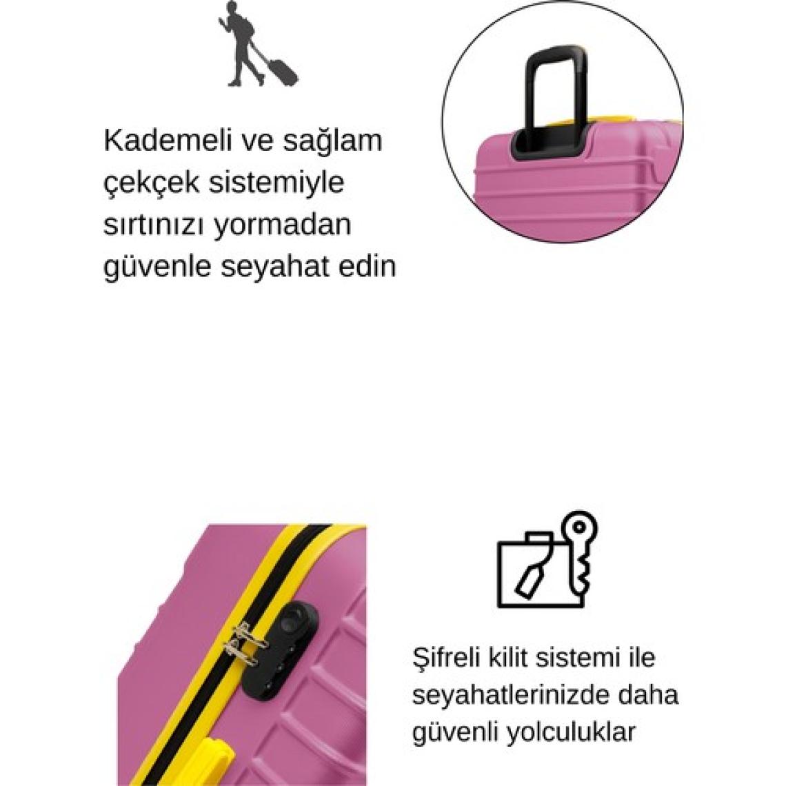 Orta Boy Valiz 4x2 Teker Pembe 1168