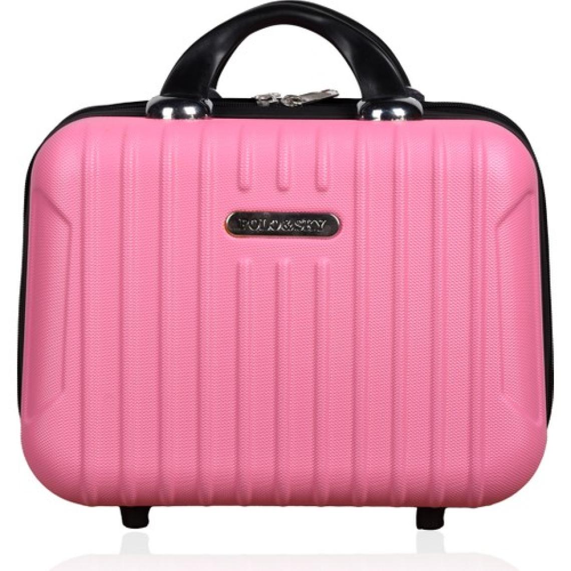 Polo&Sky Class Model Pembe Renk Abs Makyaj Çantası El Valizi