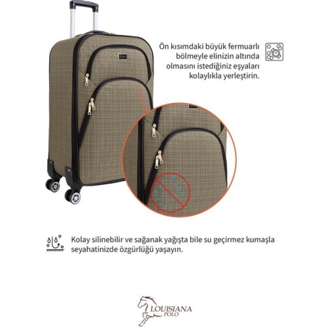 Kabin Boy 4 Teker Kumaş Valiz Bej 1081