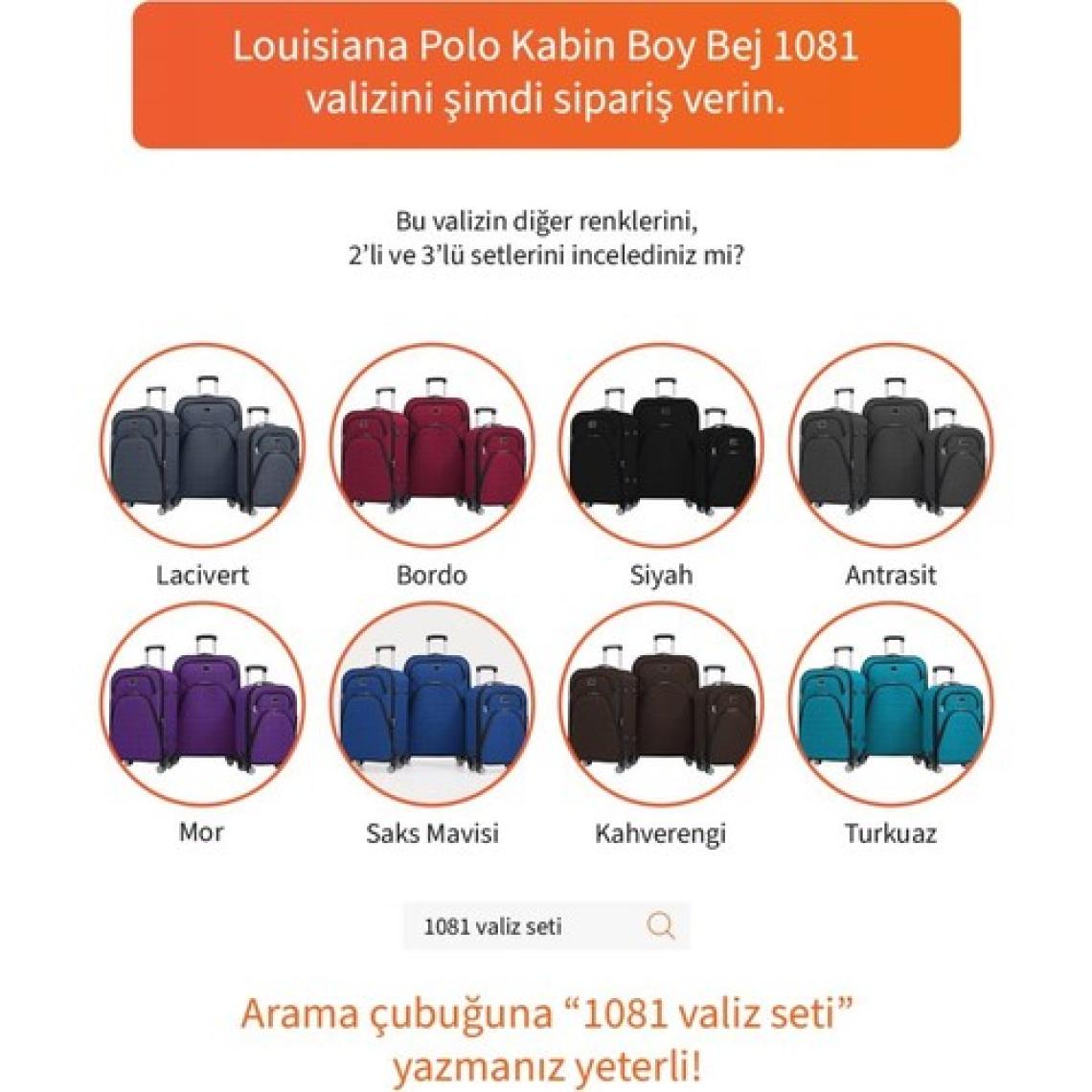 Kabin Boy 4 Teker Kumaş Valiz Bej 1081