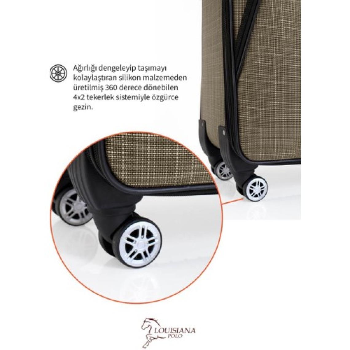 Kabin Boy 4 Teker Kumaş Valiz Bej 1081