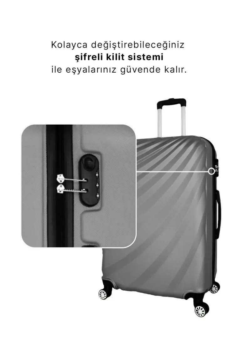 Wexta WX-300 Gümüş Büyük Boy Valiz/Bavul