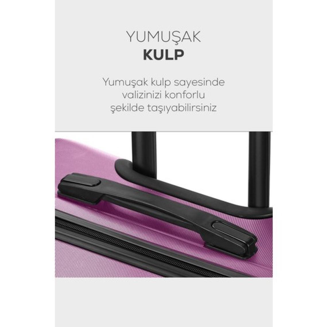 Polo&Sky Spring Model Mor Renk Büyük Boy Valiz Bavul