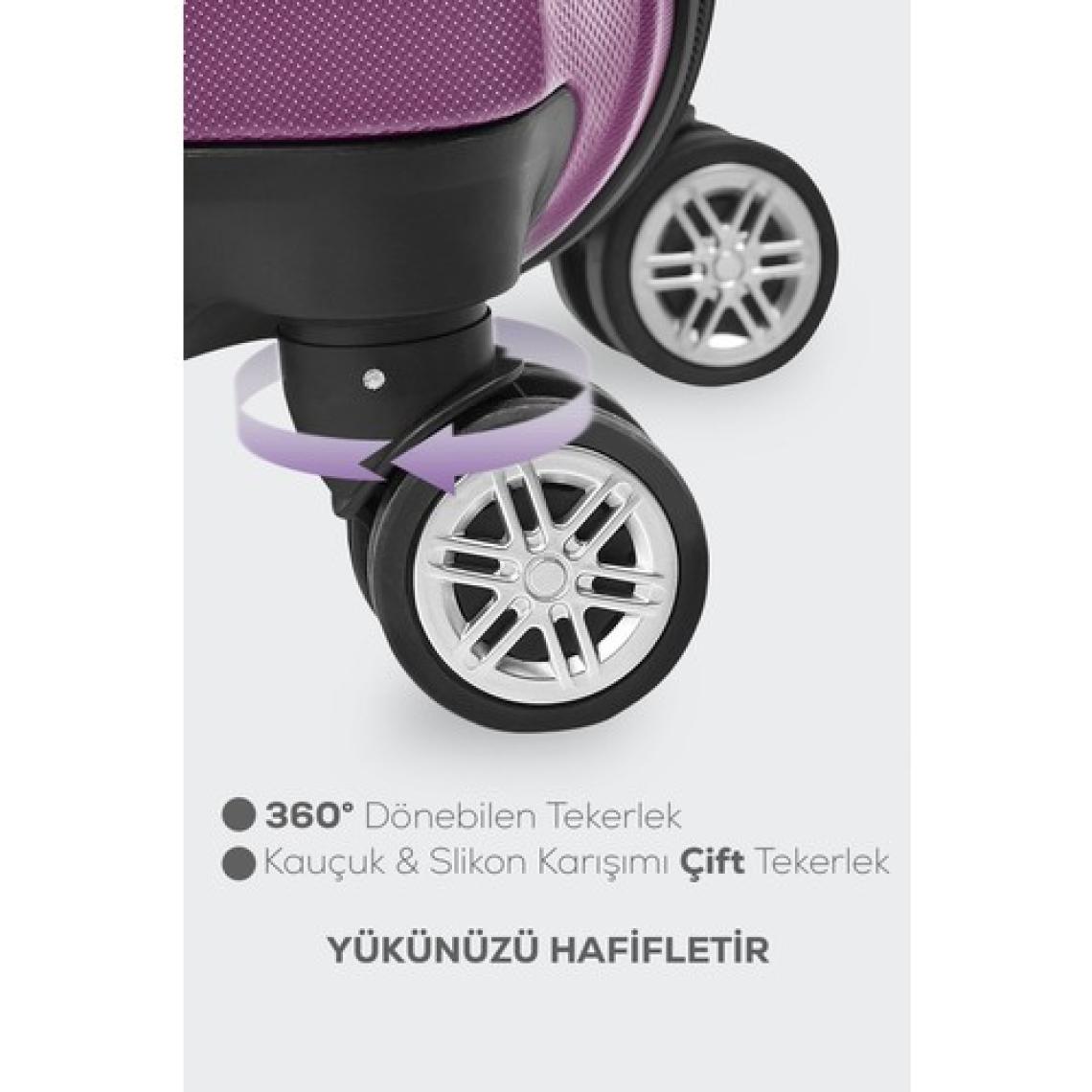 Polo&Sky Spring Model Mor Renk Büyük Boy Valiz Bavul