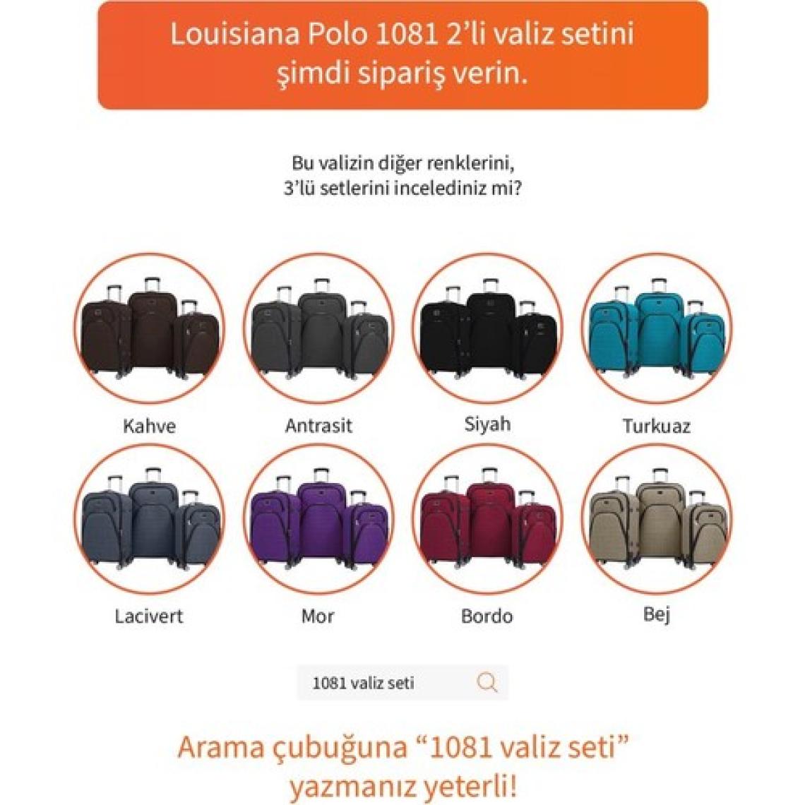 Orta ve Kabin Boy Valiz Seti 4 Teker Kumaş Valiz Saks Mavi 1081