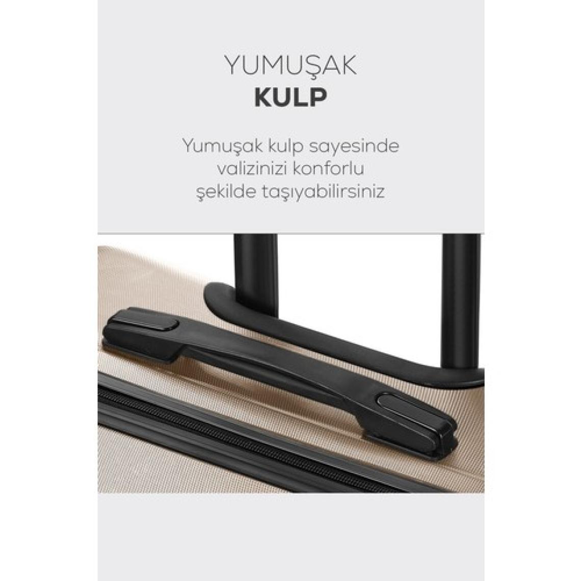 Polo&Sky Spring Model Gold Renk 2'li Valiz Seti Kabin+Orta