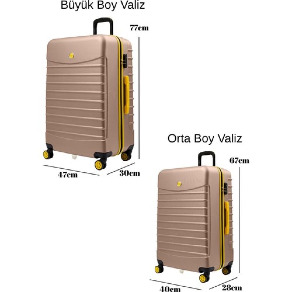 2'li Valiz Seti Büyük Boy - Orta Boy Altın 1168
