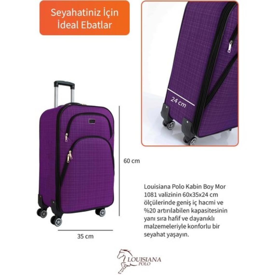 Kabin Boy 4 Teker Kumaş Valiz Mor 1081