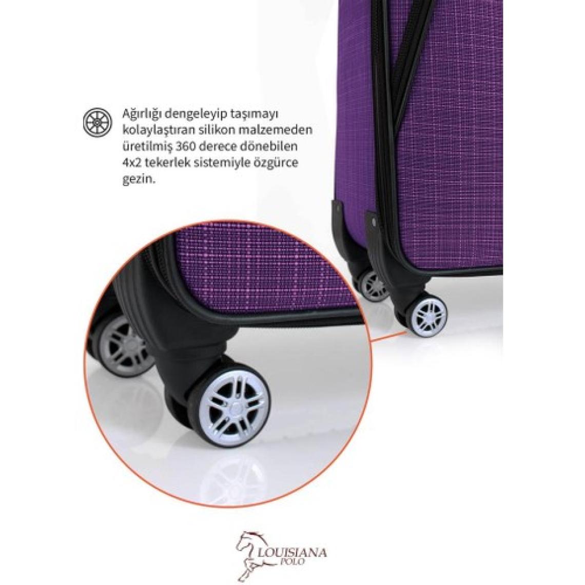 Kabin Boy 4 Teker Kumaş Valiz Mor 1081