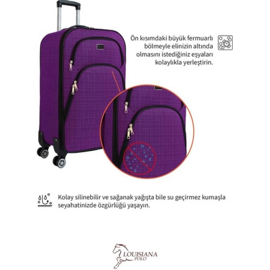 Kabin Boy 4 Teker Kumaş Valiz Mor 1081