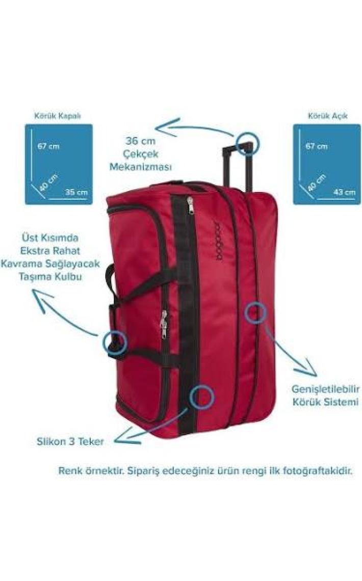 Bagacar 3 Tekerlekli Körüklü K.battal Boy Seyahat Valizi Gri