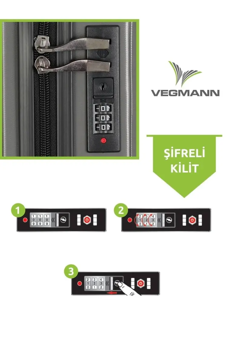 Vegmann Vela Sarı 3 Lü Valiz Seti
