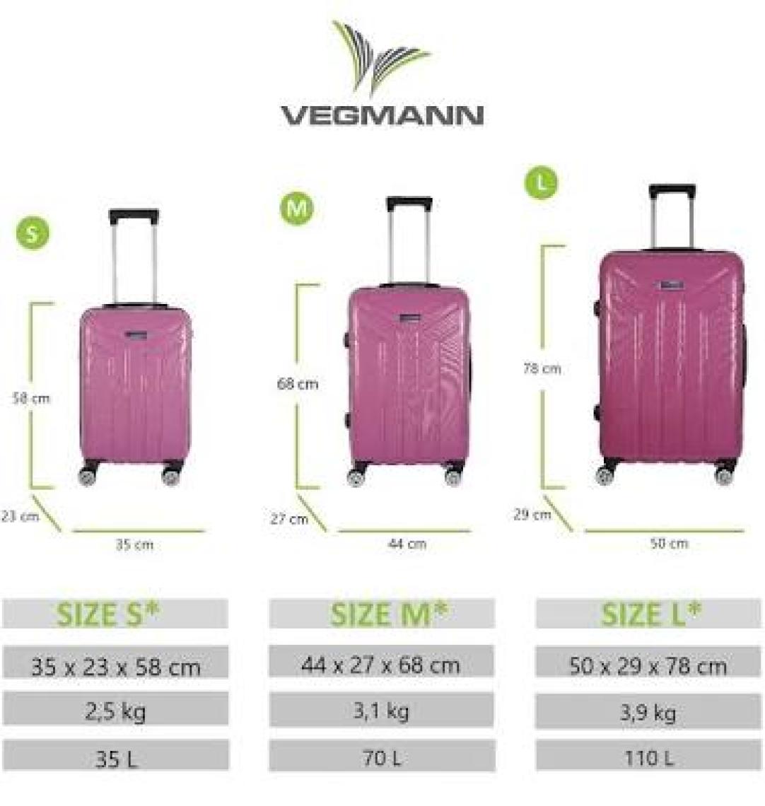 Vegmann Vela Violet 3'lü Valiz Seti