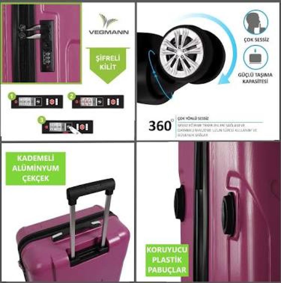 Vegmann Vela Violet 3'lü Valiz Seti