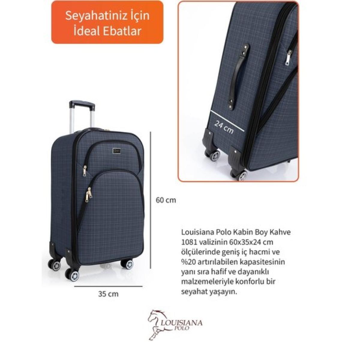 Kabin Boy 4 Teker Kumaş Valiz Lacivert 1081