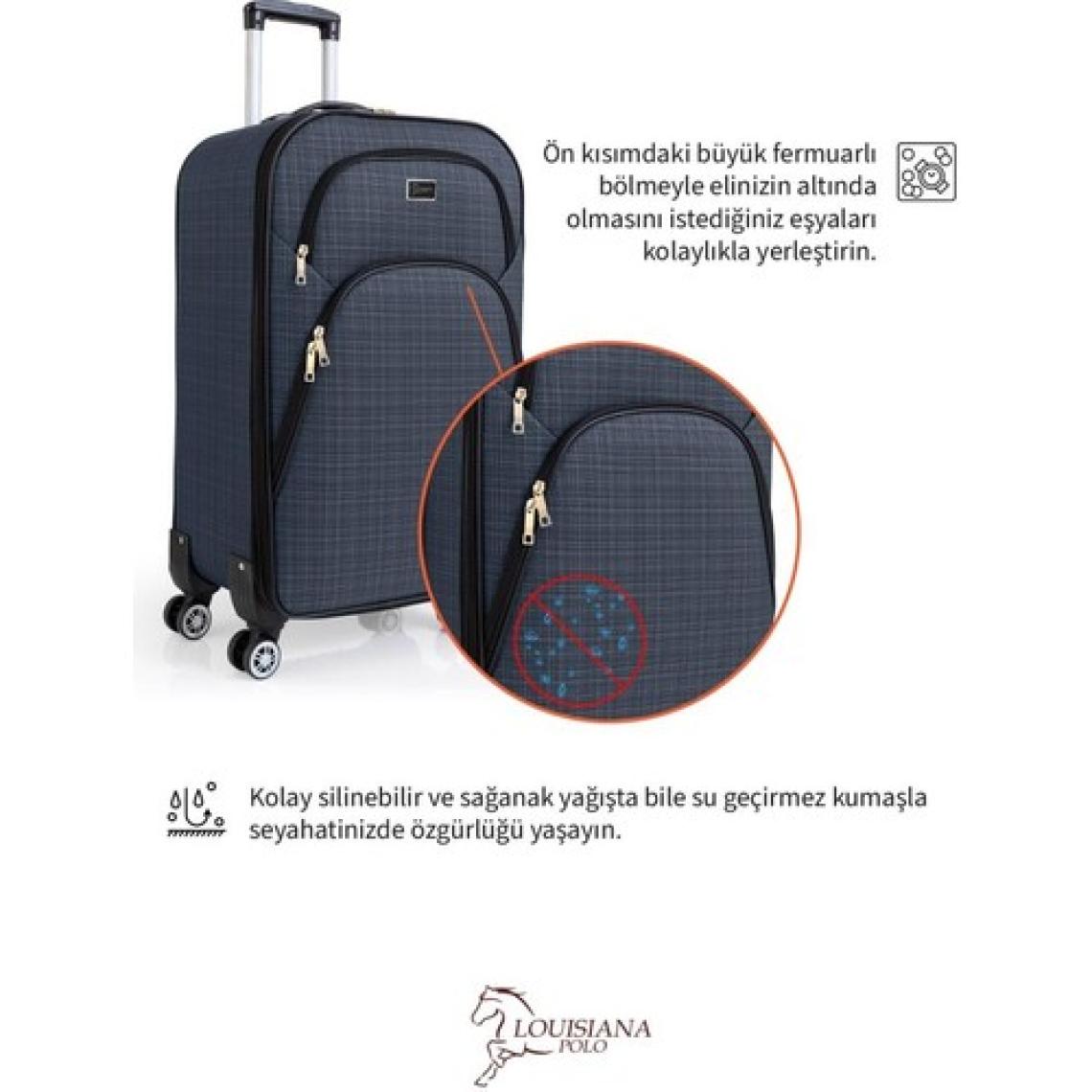 Kabin Boy 4 Teker Kumaş Valiz Lacivert 1081