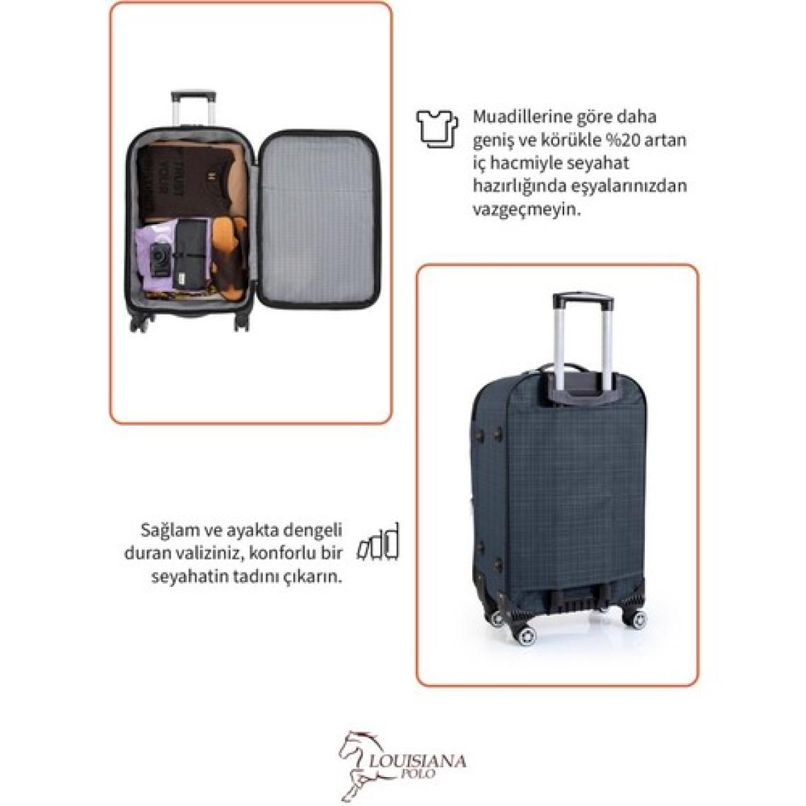 Kabin Boy 4 Teker Kumaş Valiz Lacivert 1081