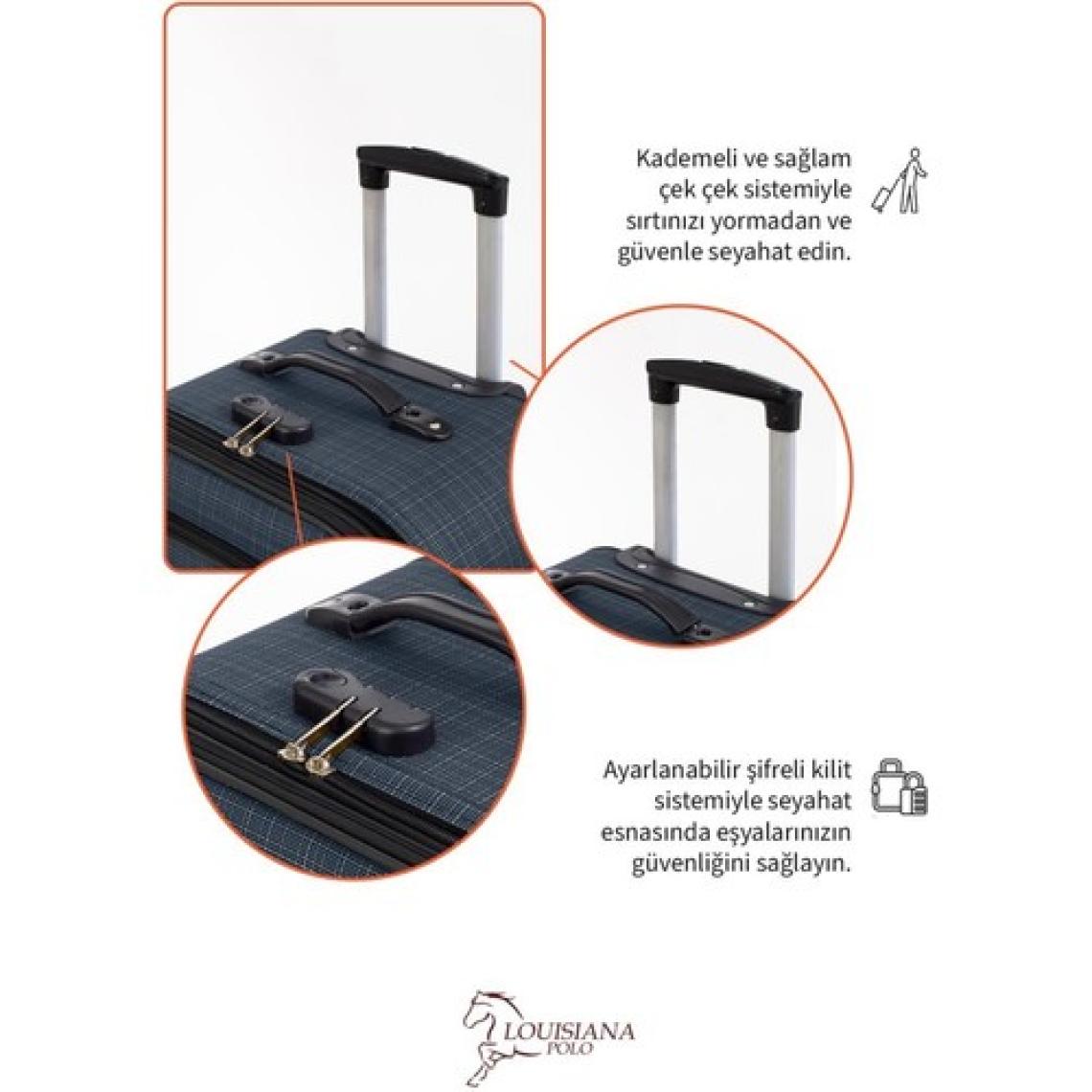 Kabin Boy 4 Teker Kumaş Valiz Lacivert 1081