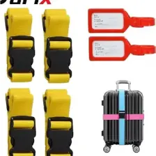 Tarix 4 Adet Sarı Valiz Kemeri + 2 Adet Kırmızı Valiz Etiketi