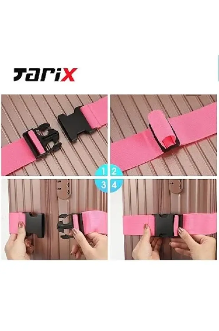 Tarix 4 Adet Sarı Valiz Kemeri + 2 Adet Kırmızı Valiz Etiketi