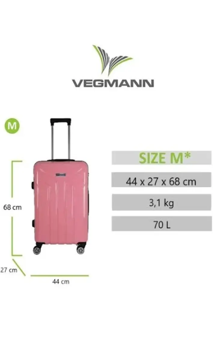 Vegmann Vela Pembe Büyük Boy Valiz