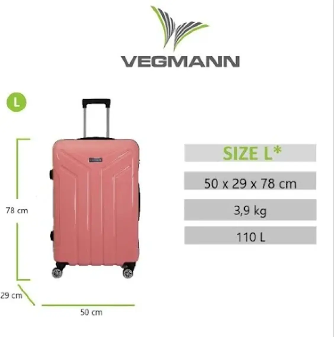 Vegmann Vela Pembe Büyük Boy Valiz