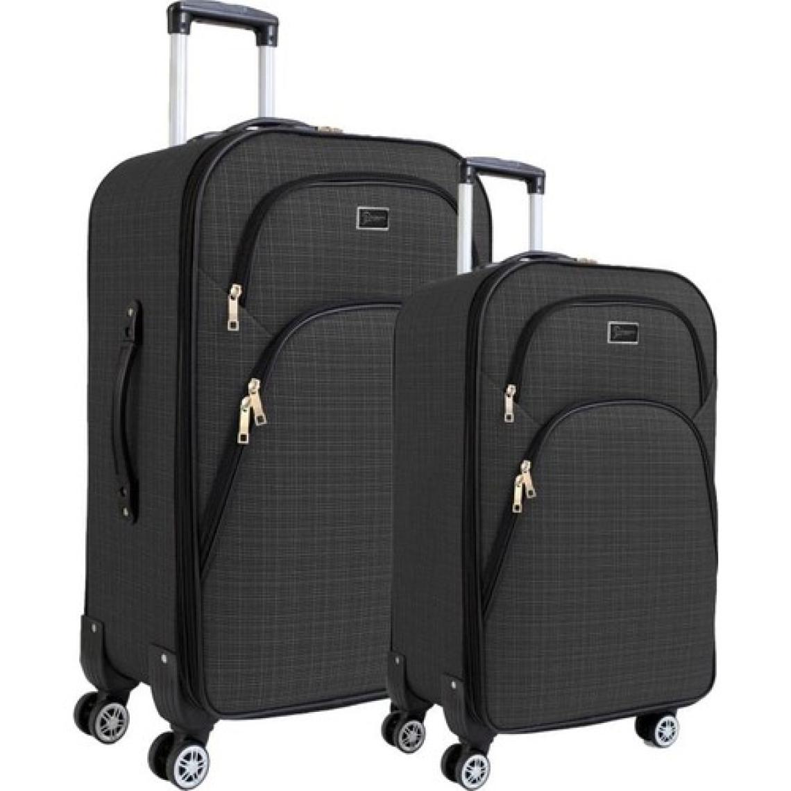 Orta ve Kabin Boy Valiz Seti 4 Teker Kumaş Valiz Antrasit 1081